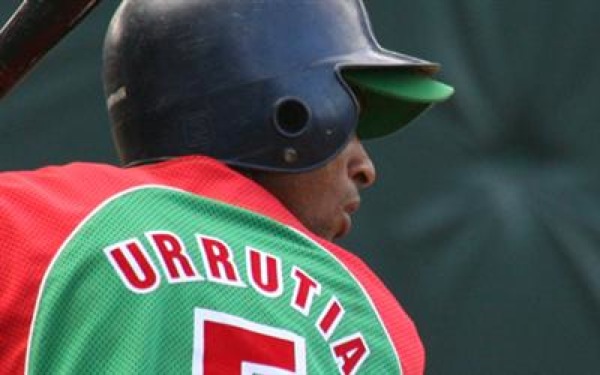 back view of baseball player with helmet on and jersey