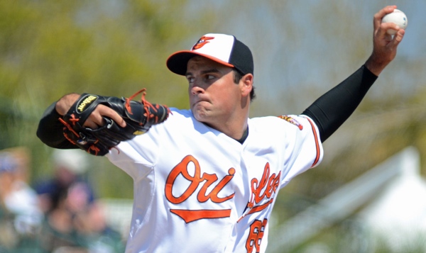 pitcher for orioles right before throwing pitch