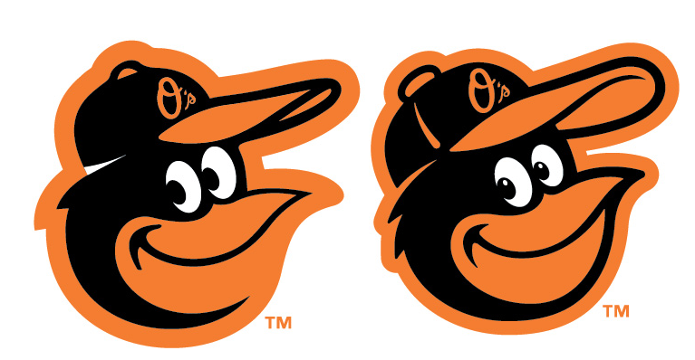 two different looking bird logos