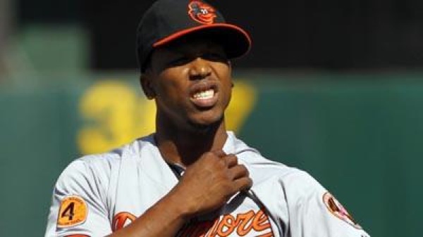 pedro strop tugging at jersey making a face