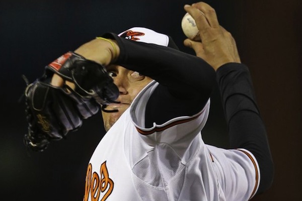 orioles pitcher wound back before throwing baseball