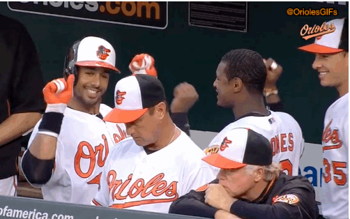 orioles players in baseball dugout