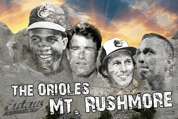 picture of mount rushmore with orioles players superimposed on