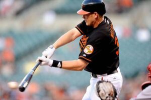 orioles wieters swinging baseball bat