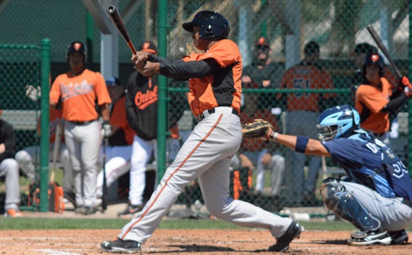 schoop after batting at home plate for baltimore orioles