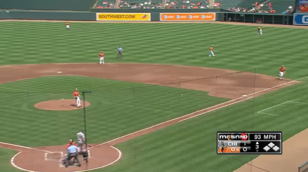 screenshot of baseball game on tv