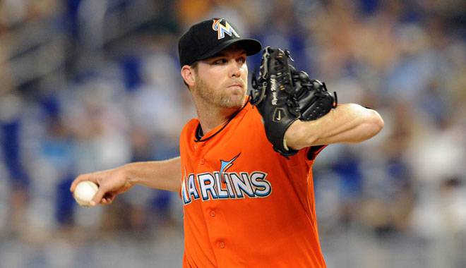 marlins player ryan webb before throwing pitch