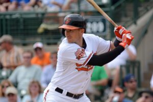 orioles team player flaherty up to bat