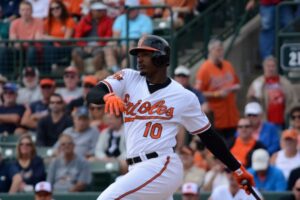 jones orioles player batting during game