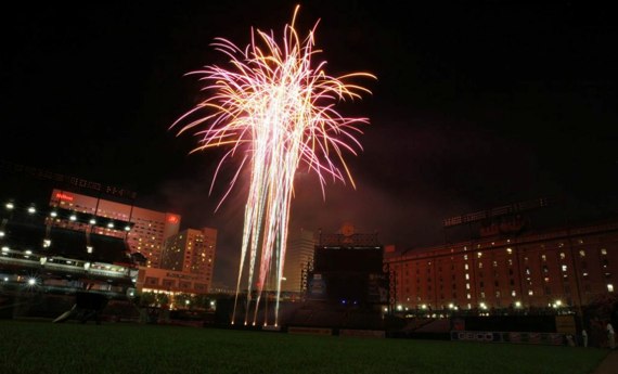 fireworks going off at camden yards