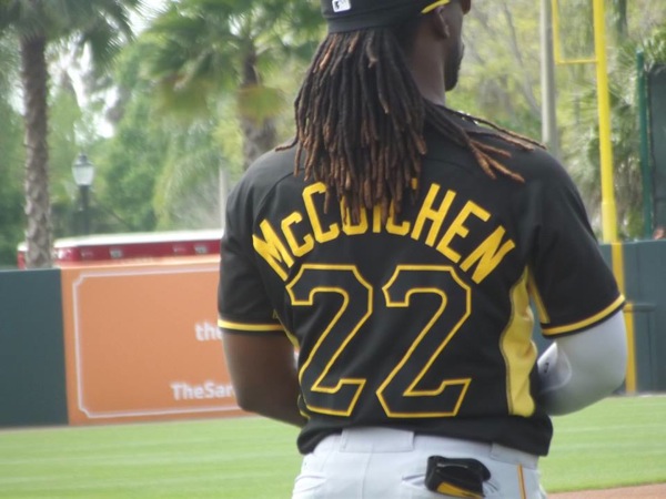 back side of baseball player mccutchens jersey