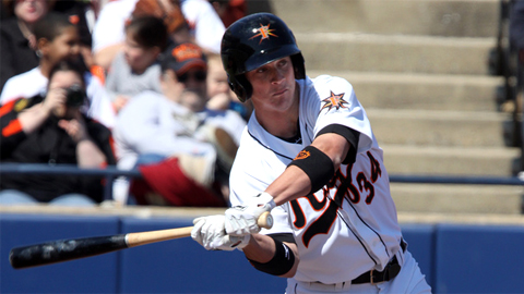 baseball player michael ohlman up to bat