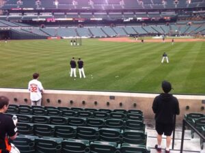 baseball field from stands during game