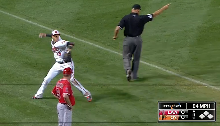 Manny Machado makes a great play to throw out Albert Pujols — yes, again