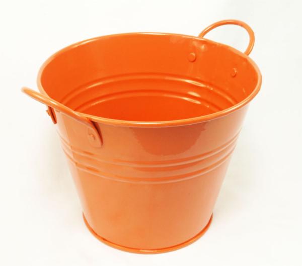 orange tin pail