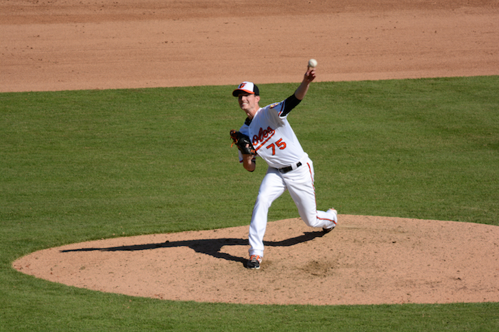 pitcher on mound about to throw pitch