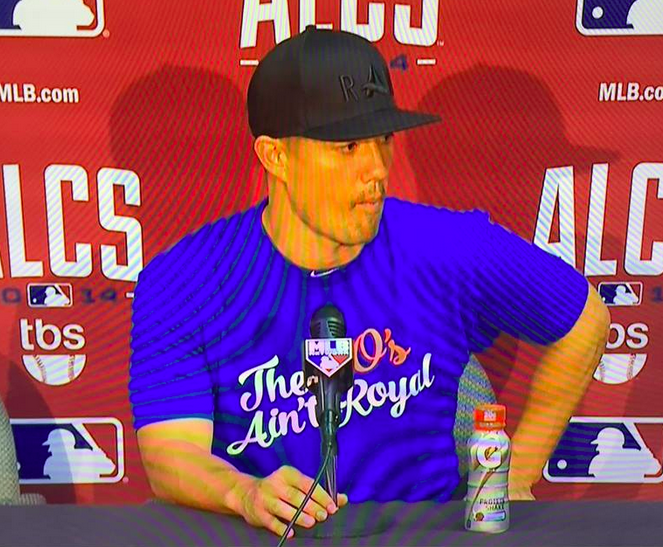 mlb player in front of microphone at press conference