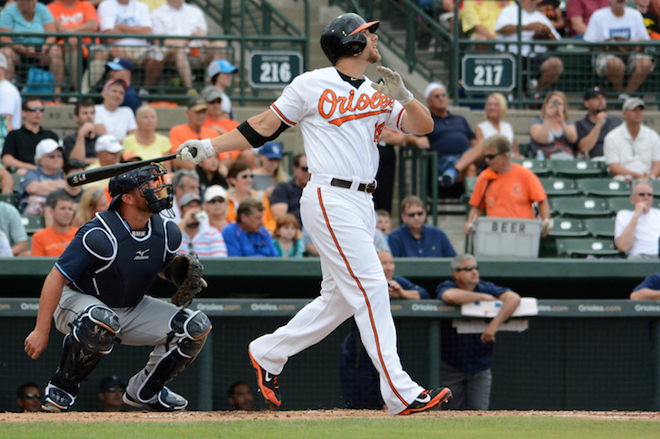 davis batting at orioles game crowds behind in stands