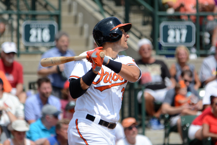 flaherty orioles player batting crowd behind