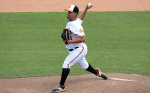 garcia about to throw pitch from mound