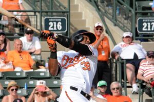 oriole player paredes swinging baseball bat