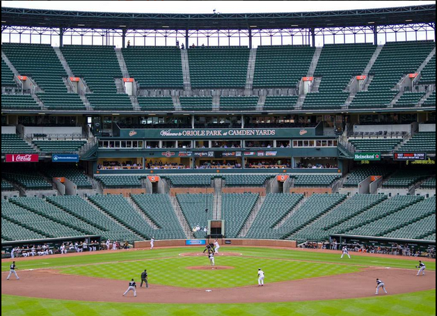 game at camden yards with no one in stands