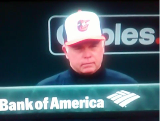 orioles manager with serious look on face