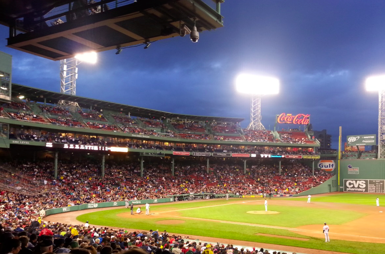 A shot from inside Fenway Park during a game.