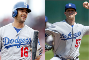 Andre Ethier and Alex Wood of the Dodgers.