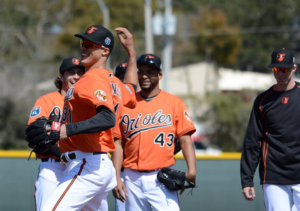 Ubaldo Jimenez throws in Sarasota.