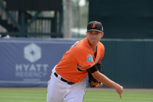 Kevin Gausman delivers the pitch.