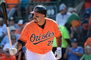 Pedro Alvarez of the Orioles prepares to hit.