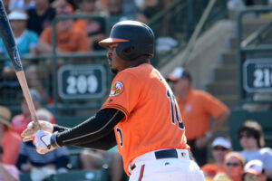 Adam Jones prepares to hit.