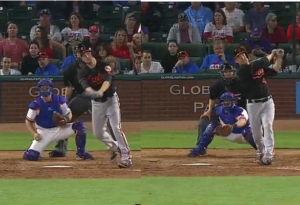 Mark Trumbo's two-homer inning.