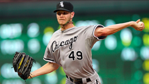 Chris Sale of the White Sox pitches.