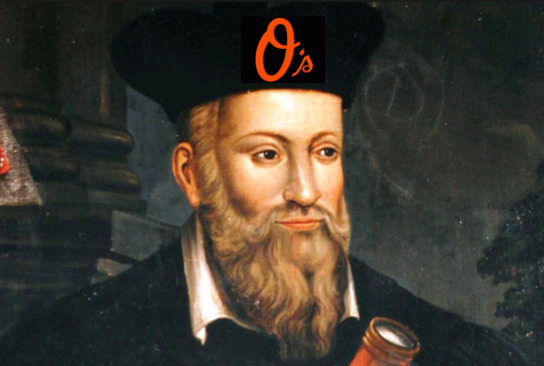 Nostradamus with an O's cap on.