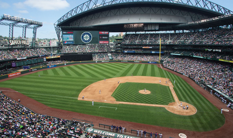 A shot of Safeco Field in Seattle.