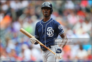 Melvin Upton Jr. holds his bat.