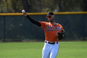 Christian Walker throws in Spring Training.