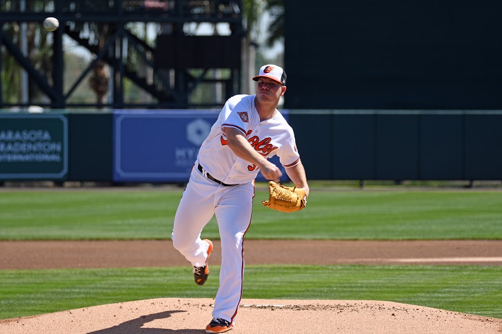 Dylan Bundy of the Baltimore Orioles pitches.