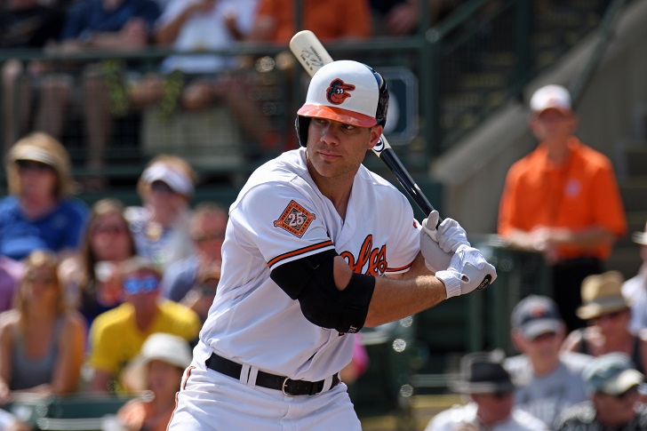 Chris Davis watches a pitch go by.