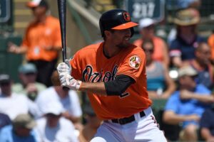 Baltimore Orioles shortstop J.J. Hardy bats.