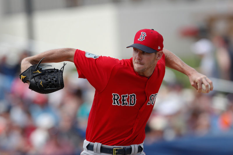 Chris Sale of the Boston Red Sox pitches.