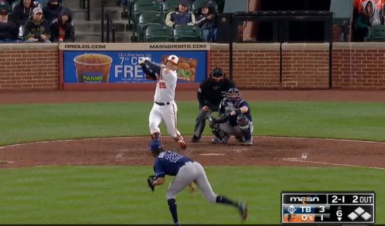 Hyun-soo Kim of the Baltimore Orioles homers off Tampa's Chris Archer.