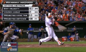 A Manny Machado home run with Statcast data.