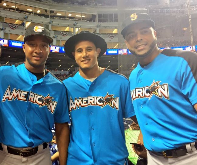 Jonathan Schoop Manny Machado and Nelson Cruz at the All-Star Game.