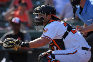 Austin Wynns behind the dish.