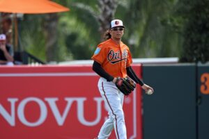 Colby Rasmus prepares to throw a baseball.