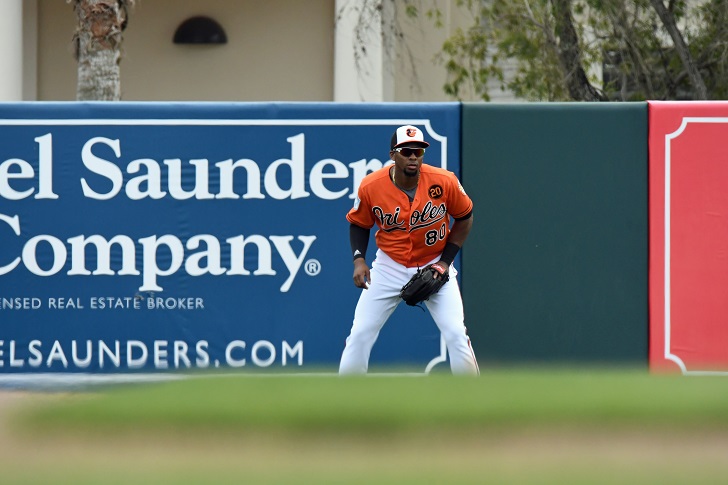 Yusniel Diaz mans his spot in the OF.